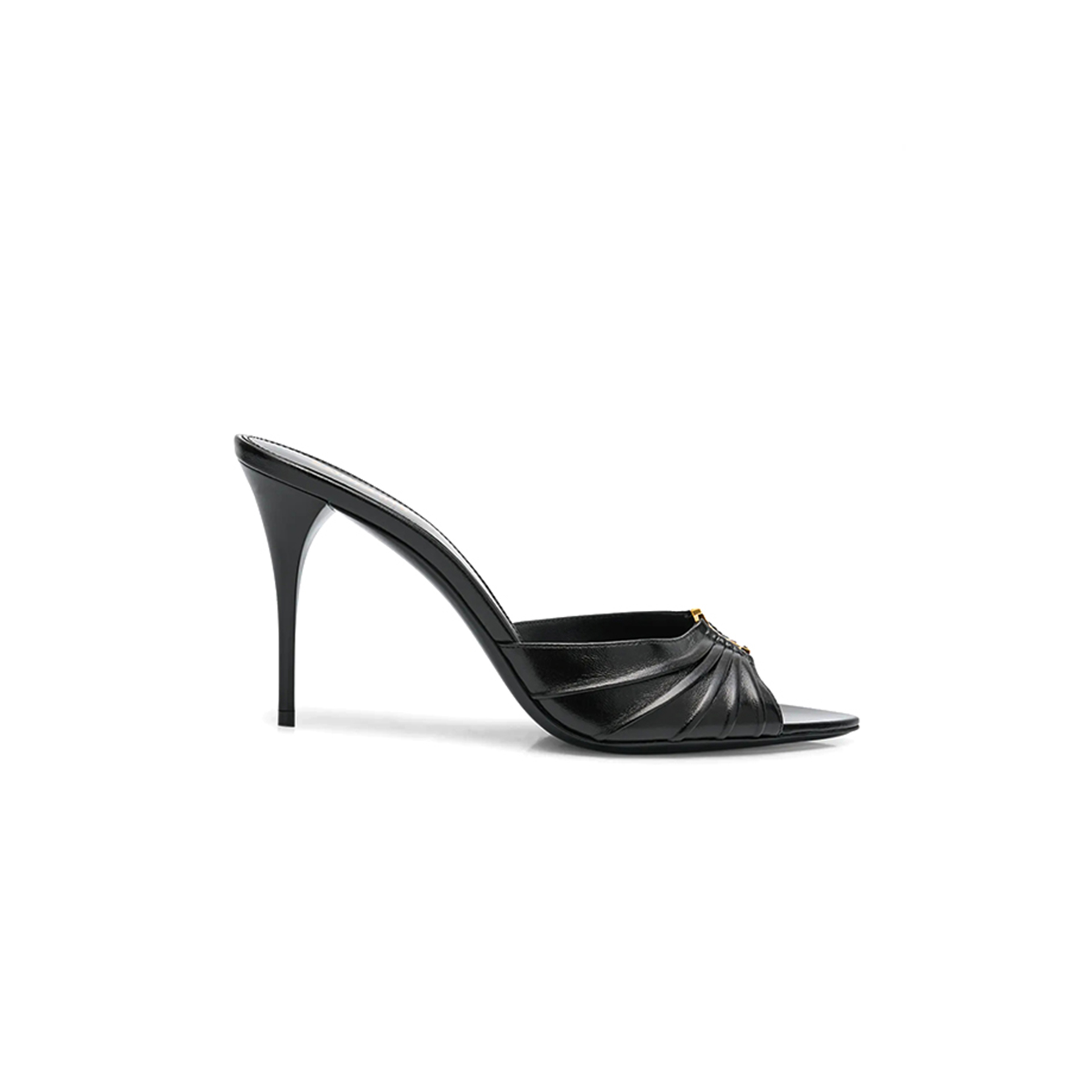 Y*L babylone Y*L ruched leather mule sandals